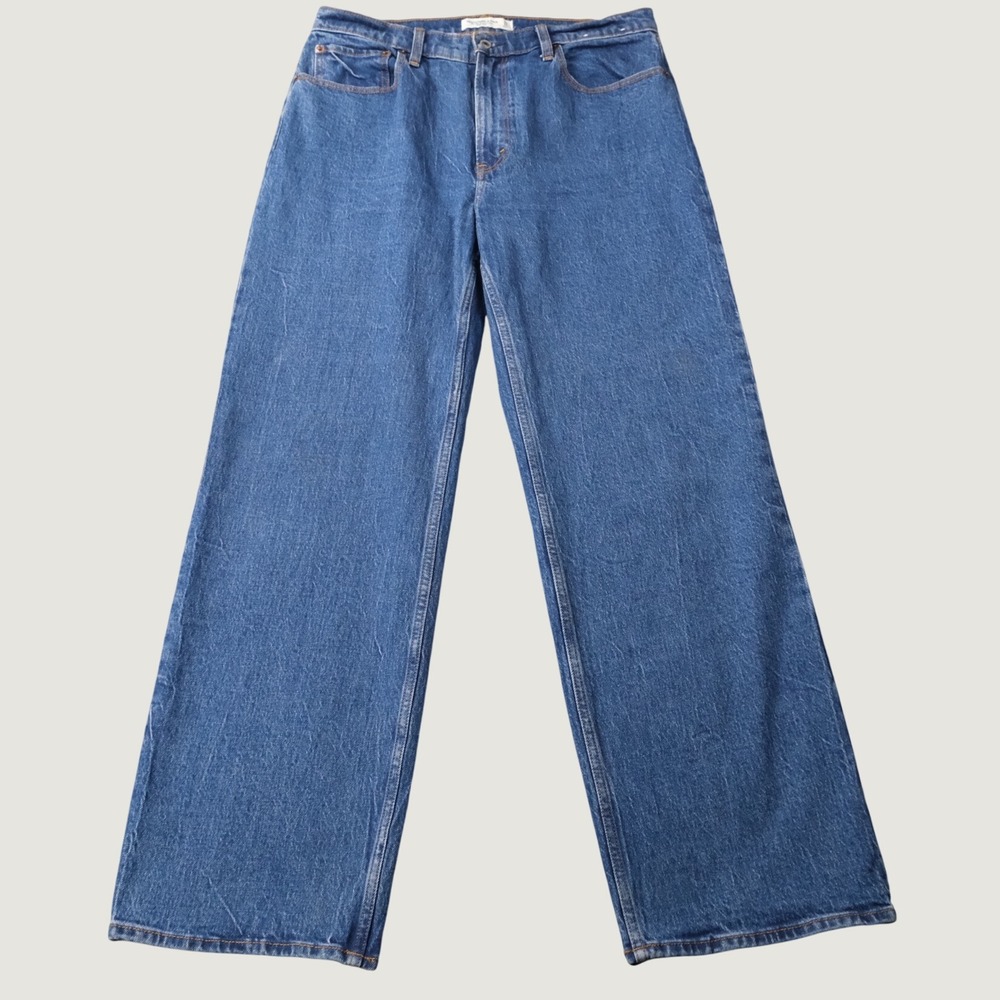 Abercrombie & Fitch The 90s Relaxed Jean 31 12R Blue High Rise Denim